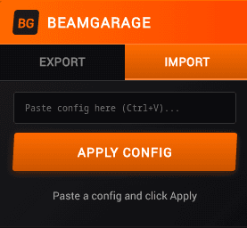 BeamGarage Import Interface